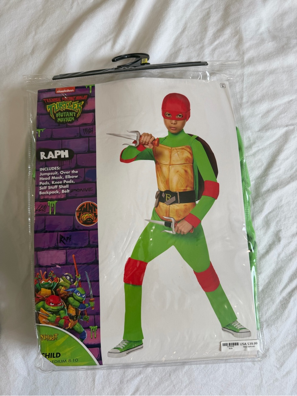 Nickelodeon Teenage Mutant Ninja Turtles Raph Green Child Costume NWT never open